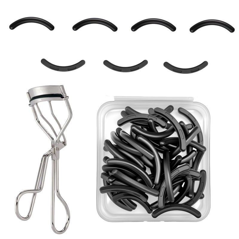 Cioohan Compatible with Tweezerman Eyelash Curler Refills,28 Pack Silicone Eye Lash Curlers Refill Pads Compatible with Tweezerman Eyelash Curler,Black. - Image 1