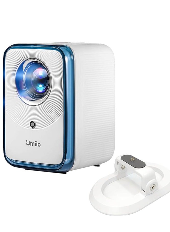Umiio U20 Portable Video Projector, 200 ANSI Lumens, 2.4/5G WiFi/Bluetooth/HDMI/USB/Audio, Built-in Speaker, 4K Home Theater Projector Android 9 Automatic Keystone Correction Portable LCD for Movie, Music, TV games, Office Work, Meetiongs Projector with Stand - Image 2