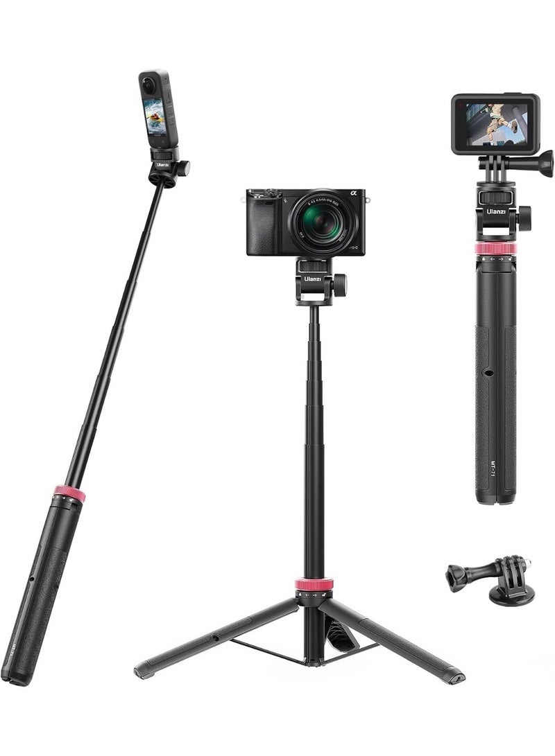 يولانزي حامل ثلاثي القوائم ULANZI Select 59 بوصة لكاميرا السيلفي - MT-71 غير مرئي طويل قابل للتمديد، حامل ثلاثي القوائم محمول وخفيف الوزن، 7 أقسام لكاميرات الحركة - Image 1
