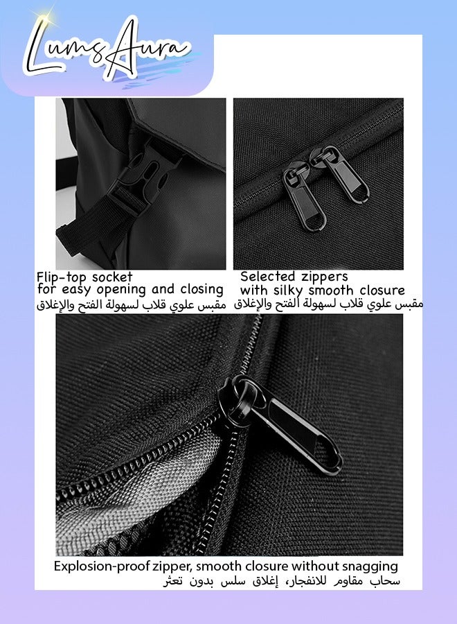 LumsAura Sling Camera Case with Tripod Holder, Small Compact Camera Tactical Shoulder Bags for DSLR/SLR/Mirrorless Cameras, Water-Resistant Crossbody Bag Women Men, Black  - Image 4