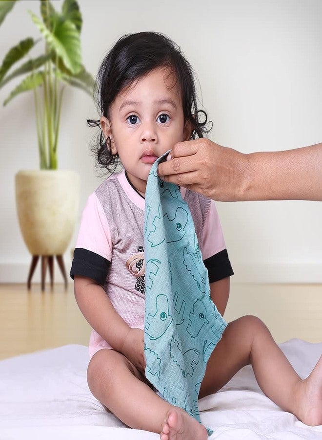 THEONI Baby Muslin Washcloths - Organic Muslin Cotton Baby Wipes - Soft Newborn Baby Face Towel for Sensitive Skin-Forest Friends Wipes-Pack of 5. - Image 3