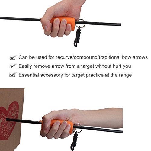 KRATARC Archery Arrow Puller Target Remover Gripper with Belt Clip (Orange) - Image 3