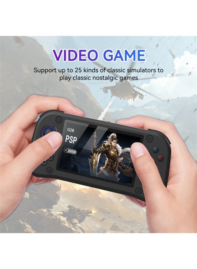 JAJEEK G28 64GB Handheld Game Console with 4.3-Inch HD IPS Display, Portable Retro Gaming System Featuring Built-In Classic Games, Rechargeable Battery, Smooth Responsive Controls, Lightweight Pocket Design for Travel Gaming, Black Edition Entertainment Device - Image 4