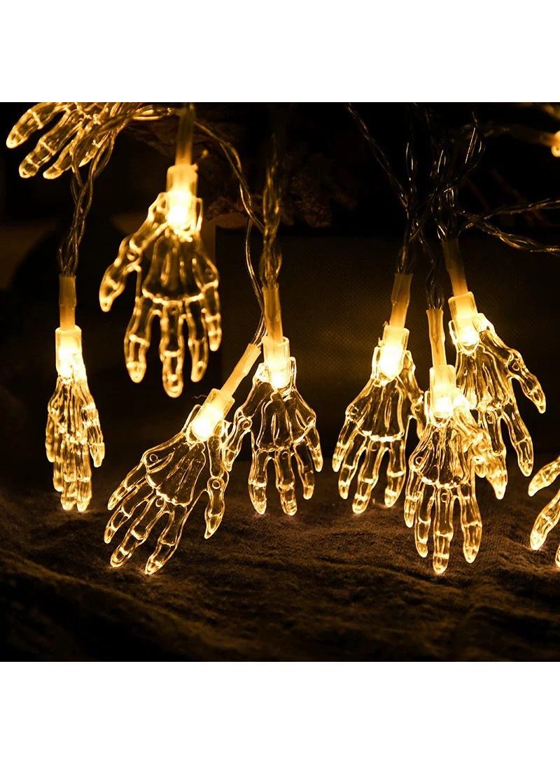 إسكدنيا LED Atmosphere Decoration Light Skeleton Hand Battery Box Light String 3m 20 Light