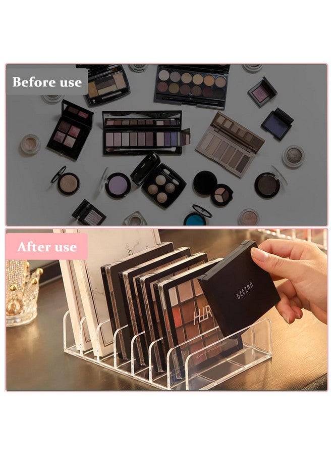 maycreate Acrylic Eyeshadow Palette Makeup Organizer, 7-Cell Cosmetic Storage, Cosmetics Display Storage Holder For Cosmetic, Eye Shadow, Sunglasses And Wallets - Transparent - Image 4