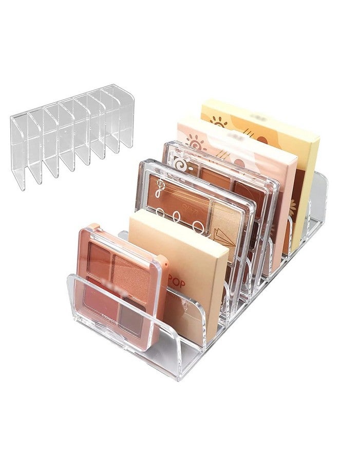 maycreate Acrylic Eyeshadow Palette Makeup Organizer, 7-Cell Cosmetic Storage, Cosmetics Display Storage Holder For Cosmetic, Eye Shadow, Sunglasses And Wallets - Transparent - Image 1