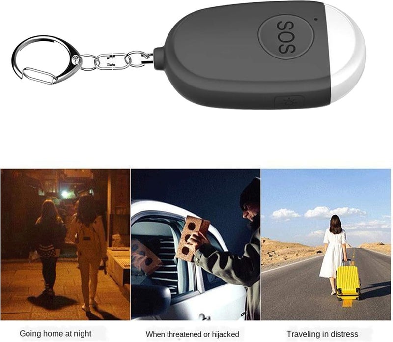 klarakoPersonal Alarm, Security Alarms Keychain with LED Flashlight, Mini 130DB Panic Rape Attack Safety Alarms for Women Kids and Night Walkers klarakoBlack - Image 2