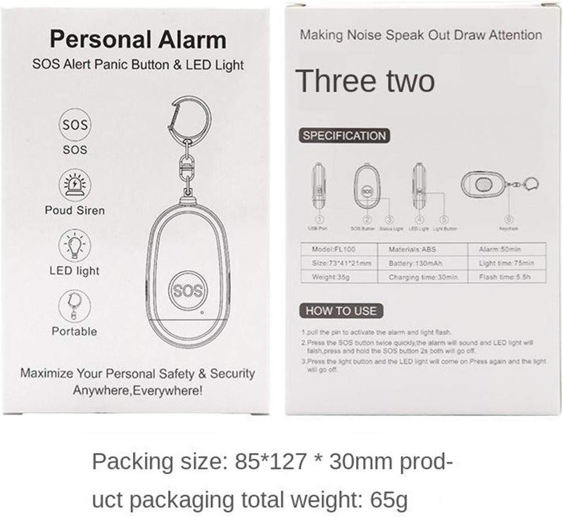 klarakoPersonal Alarm, Security Alarms Keychain with LED Flashlight, Mini 130DB Panic Rape Attack Safety Alarms for Women Kids and Night Walkers klarakoBlack - Image 5