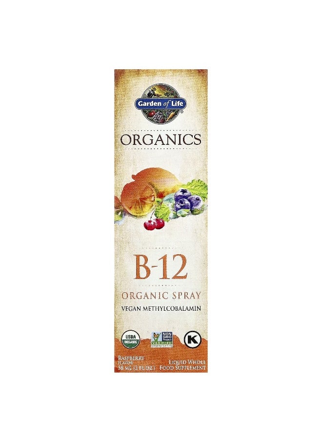 Garden of Life Garden of Life, Organics, B-12 Organic Spray, Raspberry, 2 fl oz (58 ml)  - Image 1