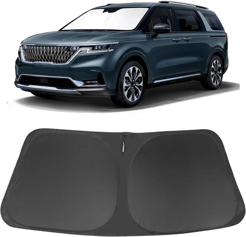 LHFLIVE Windshield Sun Shade Custom Fit for 2022 2023 2024 2025 2026 Kia Carnival Accessories Foldable Sunshade Sun Blocker Protect Car from Sun Rays & Heat Damage Keep Car Cooler - Image 1