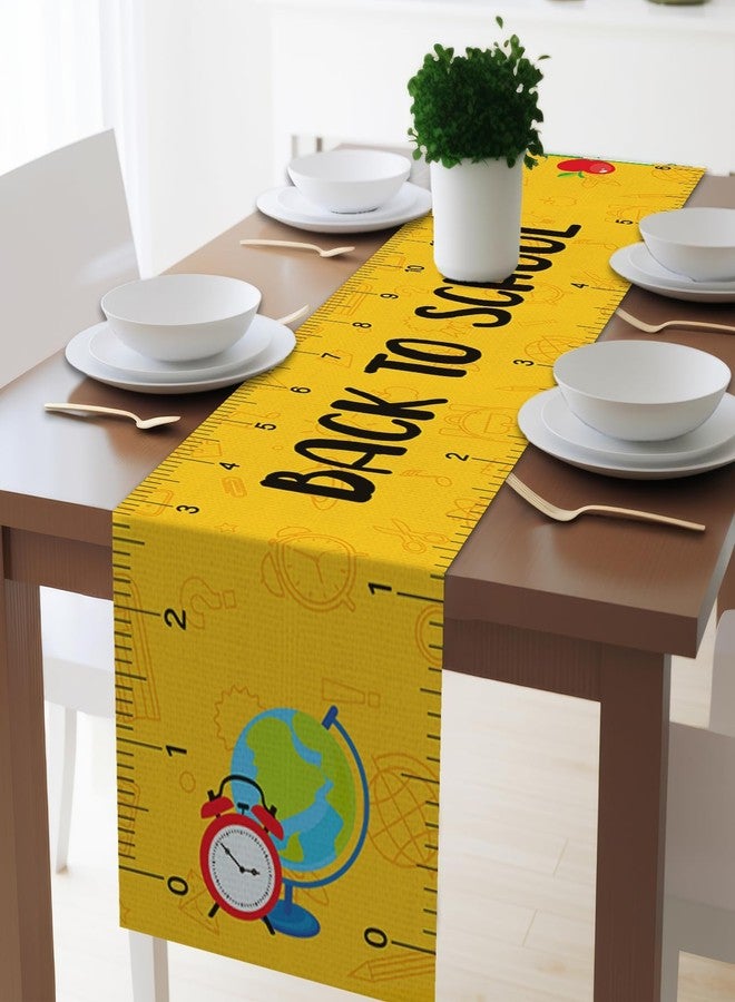 Lonfliness Back to School Table Runner Apple Ruler First Day of School Table Cloth Back to School Table Decoration for School Kids Students Classroom Party Dining Room Home Decor Supplies 72 x 13in - Image 5