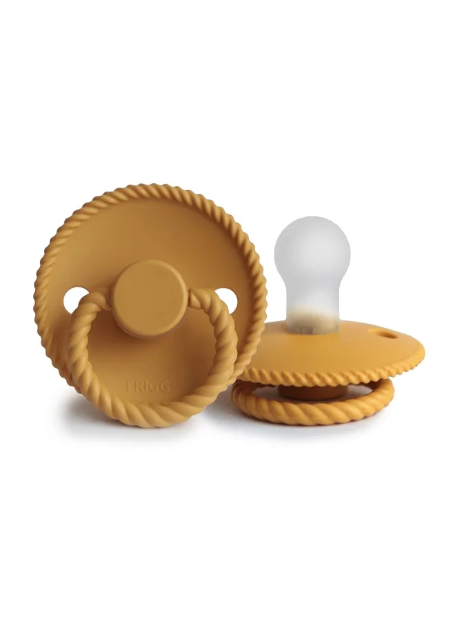 FRIGG Rope Silicone Baby Pacifier 0-6M 1-Pack Honey Gold - Size 1