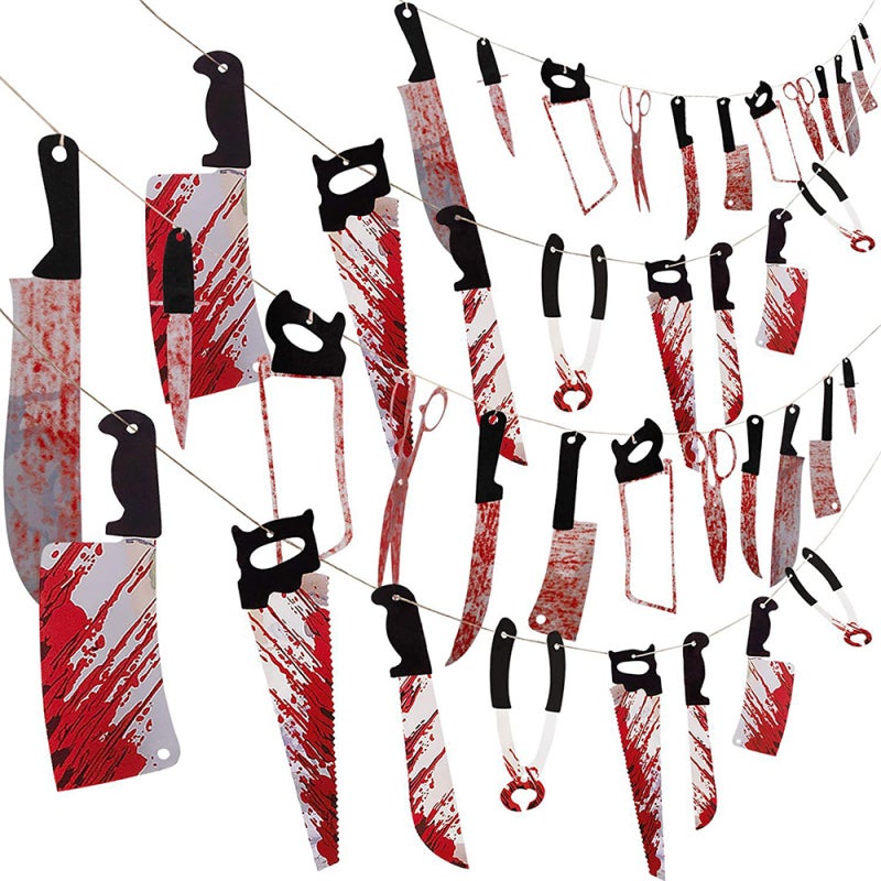 12-Piece Multicolor PVC Knife Set - Realistic Fake Blood Long Lasting Reusable Prop Set for Scary Events Festival DIY Crafts Home Decor - Image 3