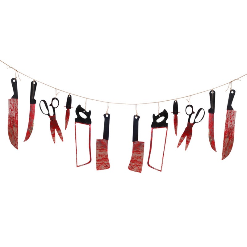 12-Piece Multicolor PVC Knife Set - Realistic Fake Blood Long Lasting Reusable Prop Set for Scary Events Festival DIY Crafts Home Decor - Image 1