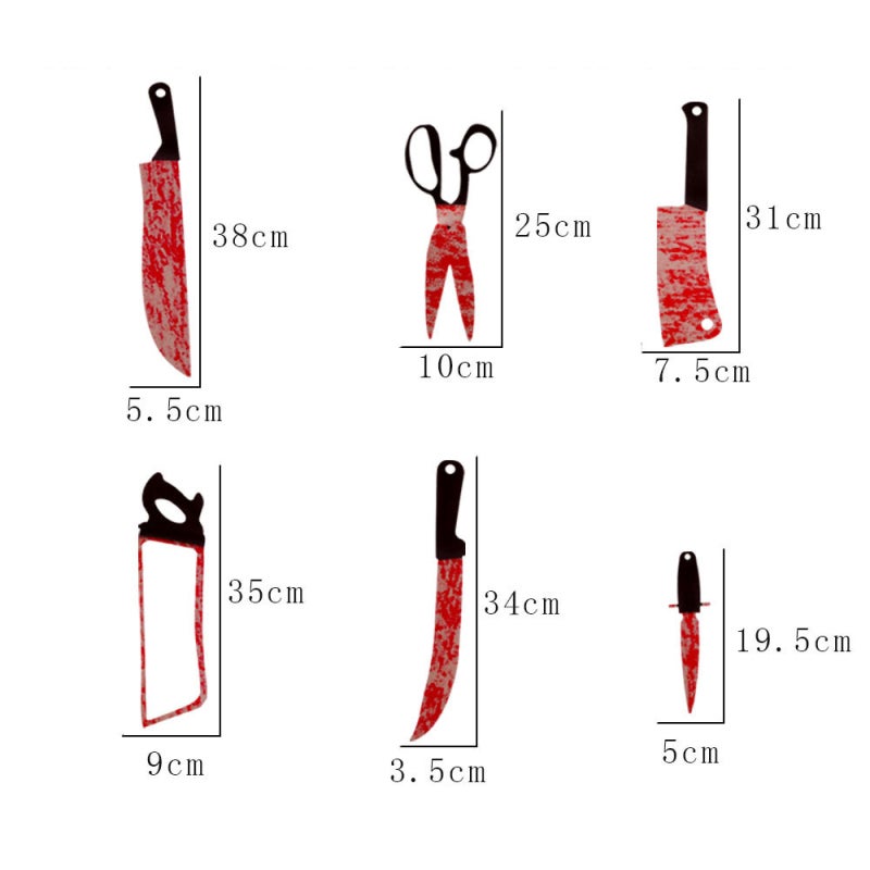 12-Piece Multicolor PVC Knife Set - Realistic Fake Blood Long Lasting Reusable Prop Set for Scary Events Festival DIY Crafts Home Decor - Image 4