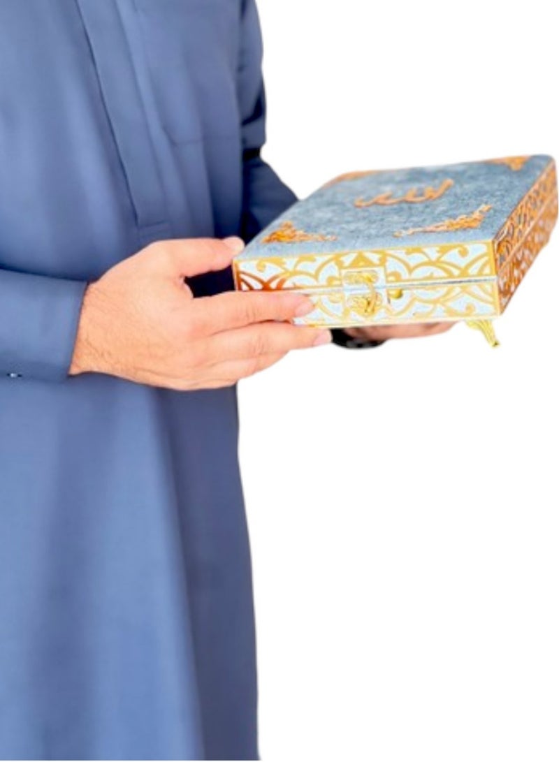 OLUDENIZ Decor and Luxurious Ramadan Home Gift Consisting of a Velvet Quran Luxury Box Contains  All Names Of Allah, radiating elegance and sophistication. - Image 5