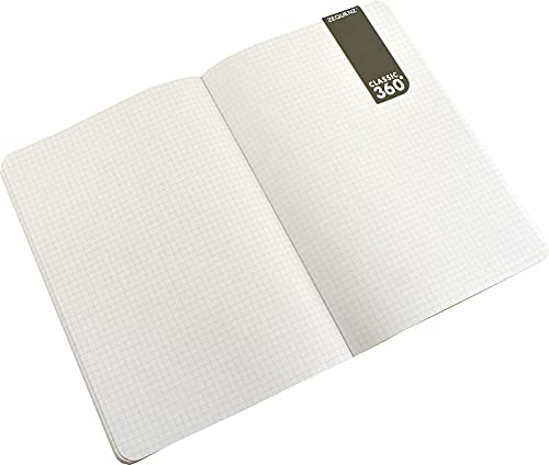 ZEQUENZ Classic 360 Signature Series, Size: A5 Large, Color: Red, Paper: Grid, Soft cover Notebook, Soft Bound Journal, 5.75" x 8.25", 200 sheets / 400 pages, Squared, Graph, Grid Pattern Premium - Image 2