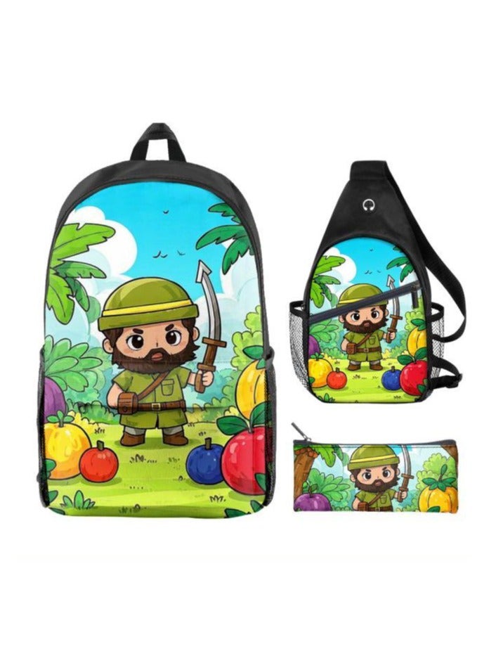 Universal cartoon new three-piece schoolbag - 1354 - Image 2