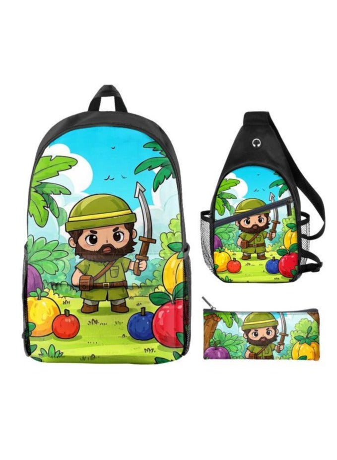 Universal cartoon new three-piece schoolbag - 1354 - Image 1
