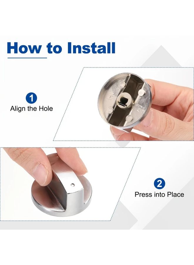 6pcs Stainless Steel Gas Stove Knobs Ergonomic Design Easy Adjust Precise Control Fits Most Stovetops - Image 4