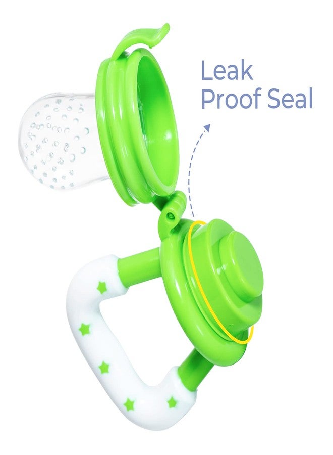 Cherilo طعام/لهاية/مُغذّي للأطفال من شيريلو مصنوع من السيليكون، يُستخدم كأداة لقضم الفاكهة للأطفال من عمر 6 إلى 12 شهرًا، كما يُستخدم كعضاضة للأطفال الرضع، خالٍ من مادة BPA، أخضر اللون. - Image 3