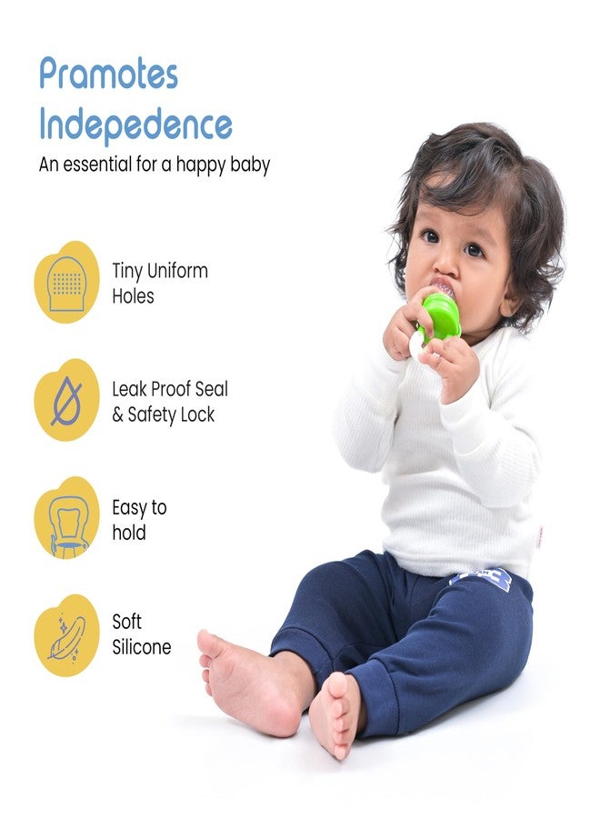 Cherilo طعام/لهاية/مُغذّي للأطفال من شيريلو مصنوع من السيليكون، يُستخدم كأداة لقضم الفاكهة للأطفال من عمر 6 إلى 12 شهرًا، كما يُستخدم كعضاضة للأطفال الرضع، خالٍ من مادة BPA، أخضر اللون. - Image 5