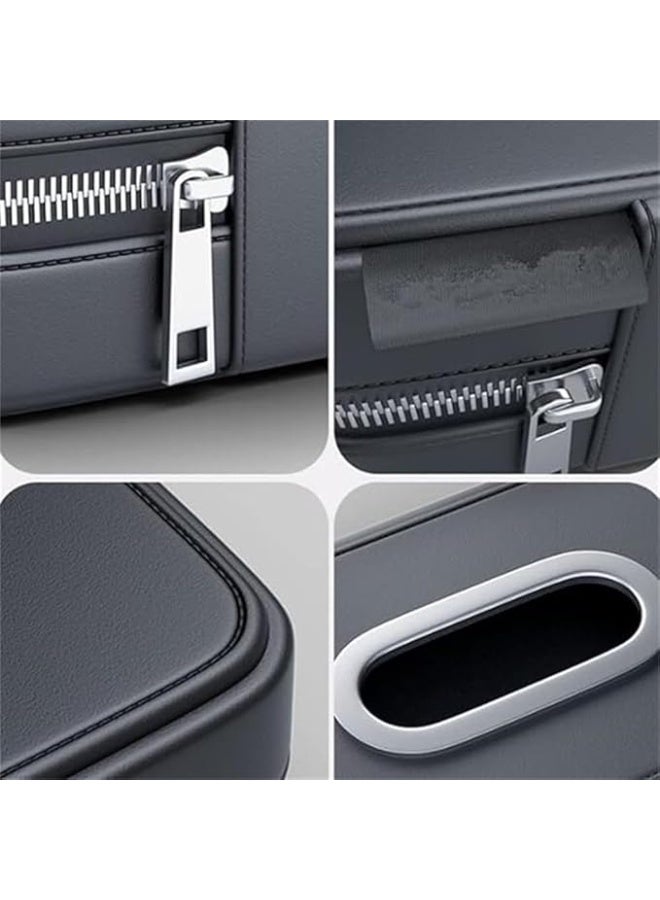 DUNISO Car Tissue Box,Car Tissue Holder,Standard Napkin Box for Car Armrest and Backseat,Easy to Clean,Durable,for Universal Auto Car Center Console and Backseat,Black - Image 2