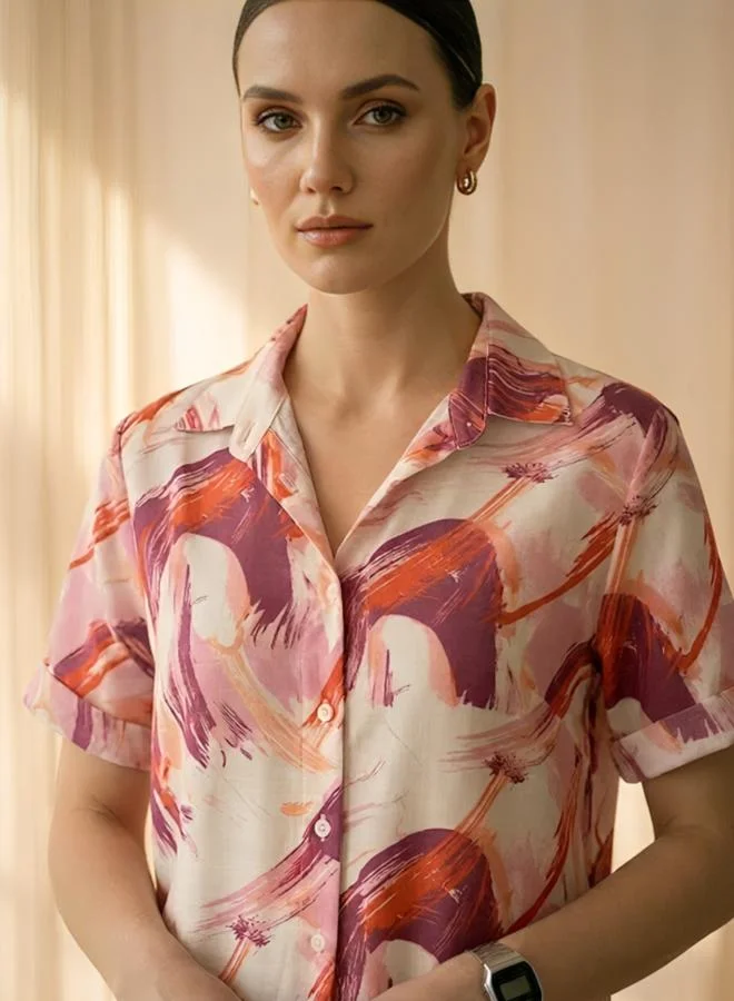 Mish White All Over Print Shirt