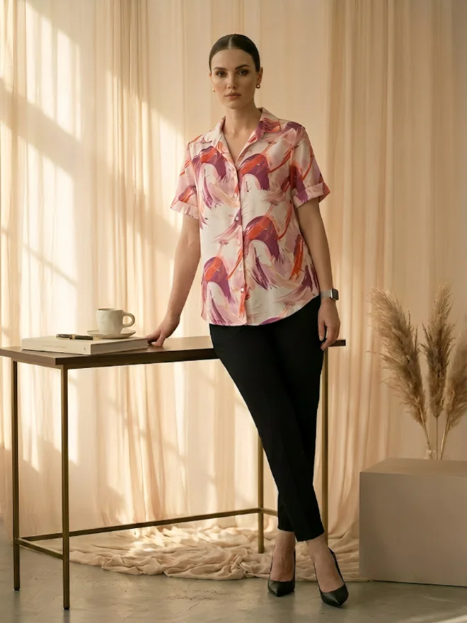 Mish White All Over Print Shirt