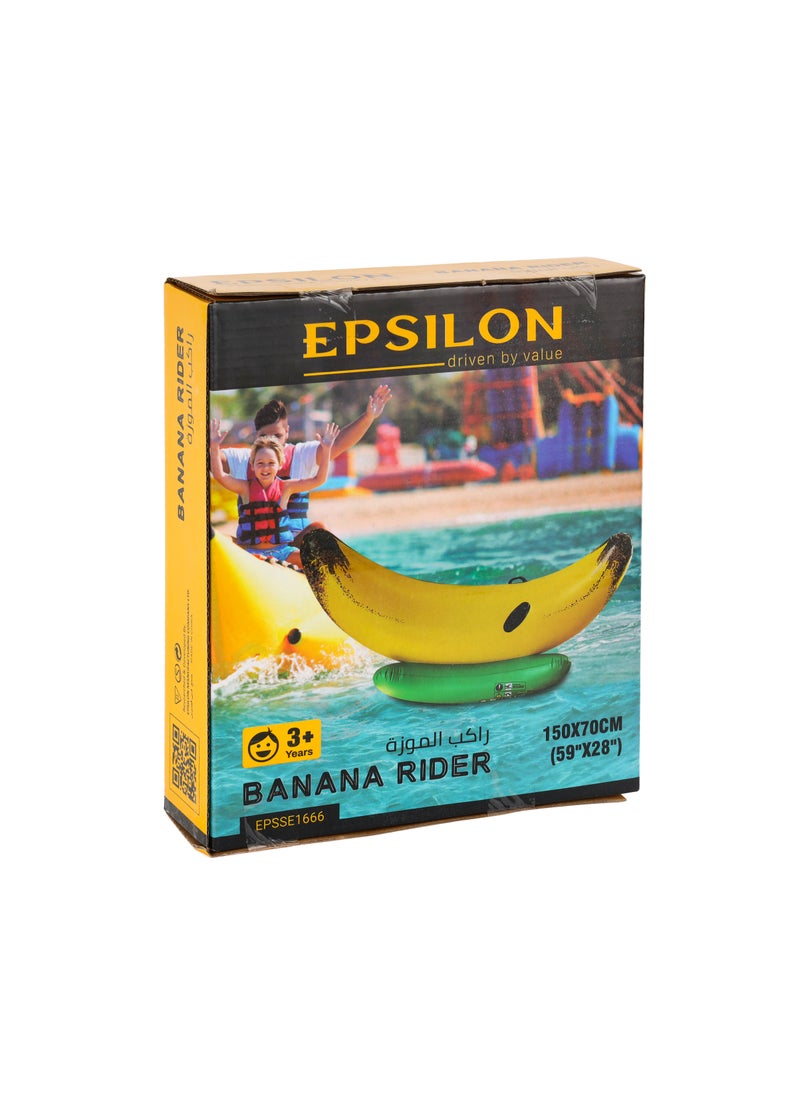 Epsilon Epsilon Banana Rider- EPSSE1666/ 150x70 cm (59x28"), Safe Pool Float, with Handles, for 3+ Years/ PVC-Free, Perfect for Beach, Pool, Water Play/ Yellow  - Image 5