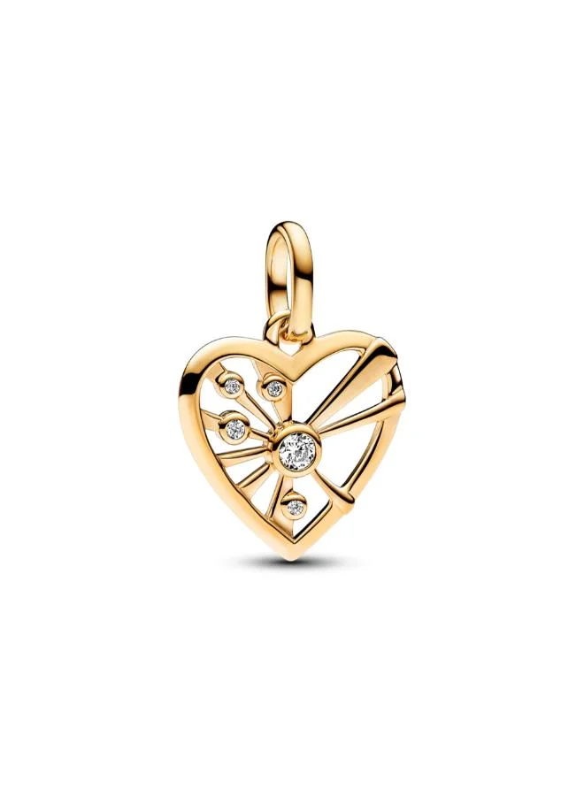 باندورا Heart & Rays Medallion Charm
