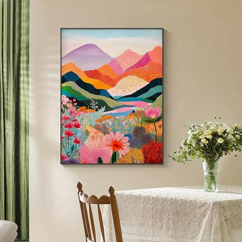 ARPADAMO Mountain Diamond Art Kits for Adults,5D Flower Diamond Painting DIY Diamond Art Diamond Painting Kits for Adult,Round Full Drill Diamonds, Diamond Art Kits for Home Decor-12x16inch - Image 3