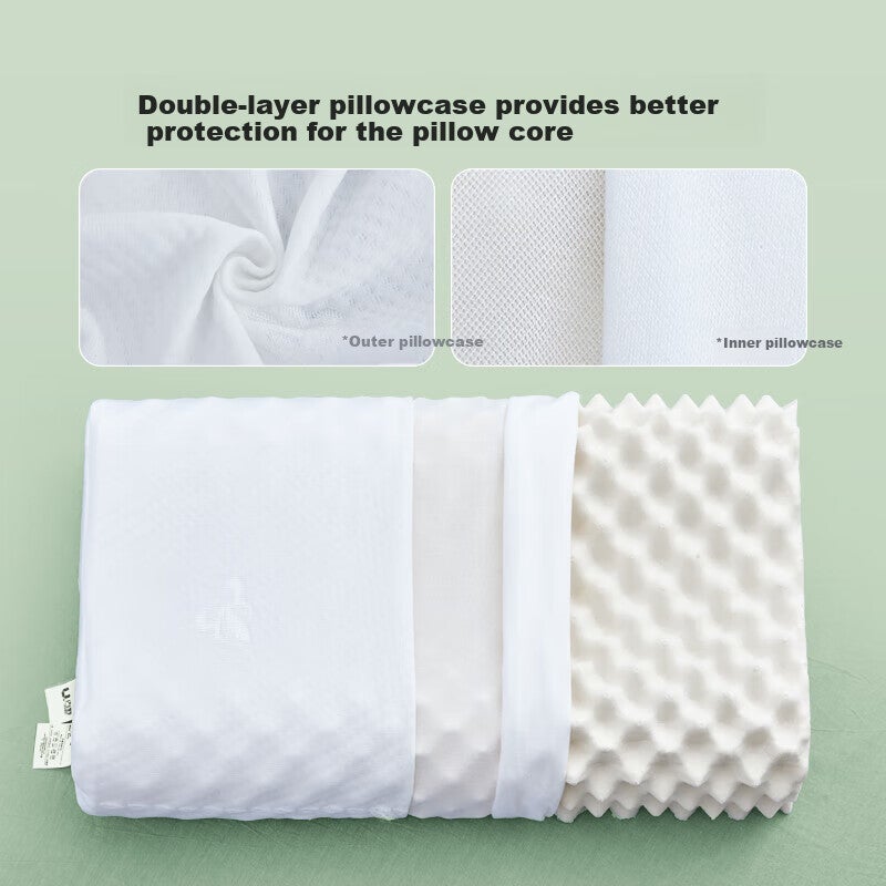 CROWN Latex Pillow, Neck Support for Better Sleep, Imported Natural Latex Pillow Core from Thailand, Pillowcase Included, Buy Two Pairs - Image 3