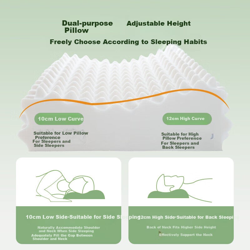 CROWN Latex Pillow, Neck Support for Better Sleep, Imported Natural Latex Pillow Core from Thailand, Pillowcase Included, Buy Two Pairs - Image 2