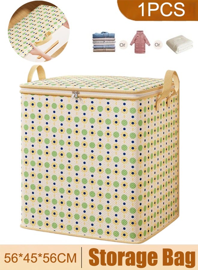 150L Large Capacity Sized Bags Clothes Storage Organizers Foldable, Durable, and Space-Saving with Carry Handles Non-woven Fabric Closet Storage Bag For Quilts, Clothing, Bedding - Image 1