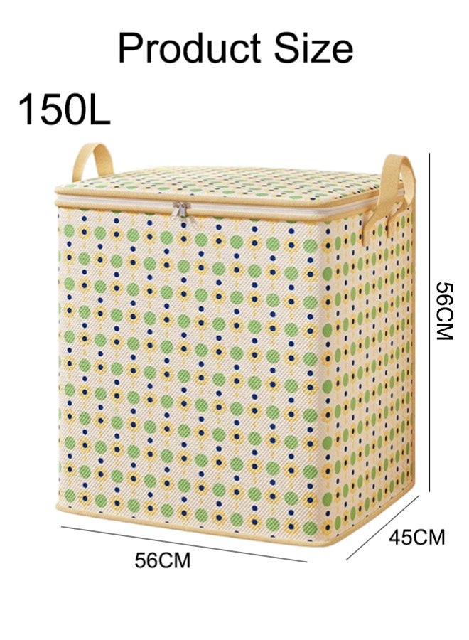 150L Large Capacity Sized Bags Clothes Storage Organizers Foldable, Durable, and Space-Saving with Carry Handles Non-woven Fabric Closet Storage Bag For Quilts, Clothing, Bedding - Image 2