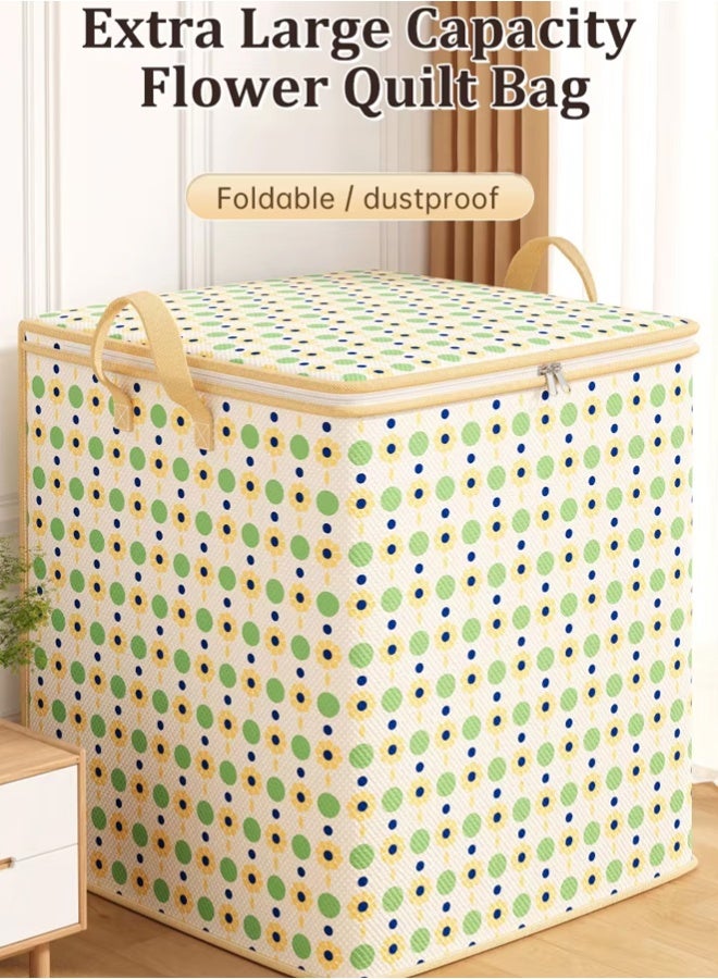 150L Large Capacity Sized Bags Clothes Storage Organizers Foldable, Durable, and Space-Saving with Carry Handles Non-woven Fabric Closet Storage Bag For Quilts, Clothing, Bedding - Image 3