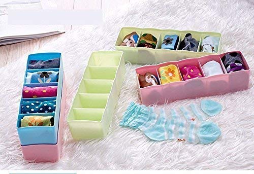 Sprade Plastic Socks Drawer Organizers Storage Box Small MulticolourSet of 6 Pcs - Image 3
