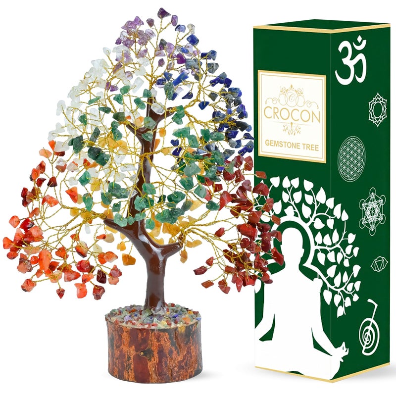 Crocon The Original 7 Chakra Crystal Tree Birthday Gifts for Women, Healing Crystal Tree of Life Sister birthday gifts Room & Home Decor Gift for Mom Her Positive Energy New House Warming Gift Women unique - Image 1