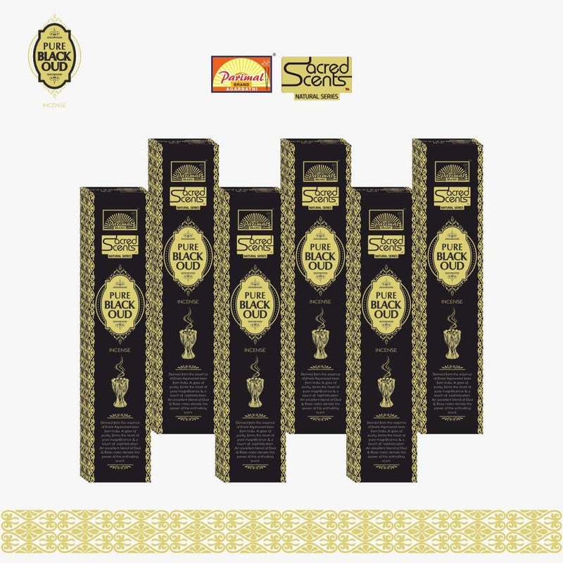 PARIMAL Sacred SCENTS Natural Pure Black Oud Incense Sticks | Pack of 6-20 Grams X 6 = 120 G| Natural |Traditional | Hand-Rolled AGARBATHI - Image 3