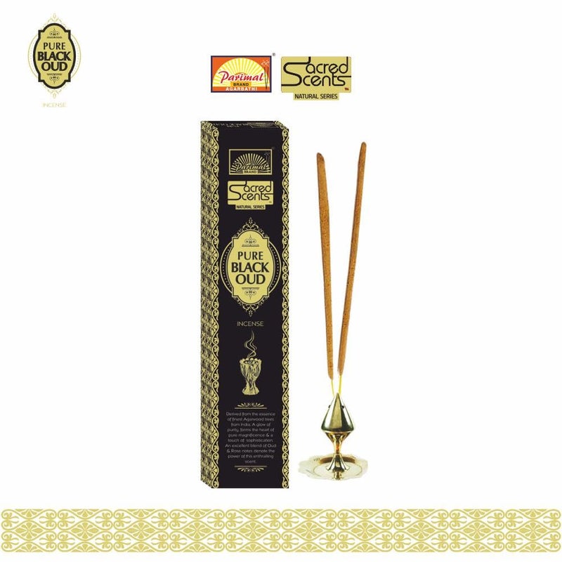 PARIMAL Sacred SCENTS Natural Pure Black Oud Incense Sticks | Pack of 6-20 Grams X 6 = 120 G| Natural |Traditional | Hand-Rolled AGARBATHI - Image 2