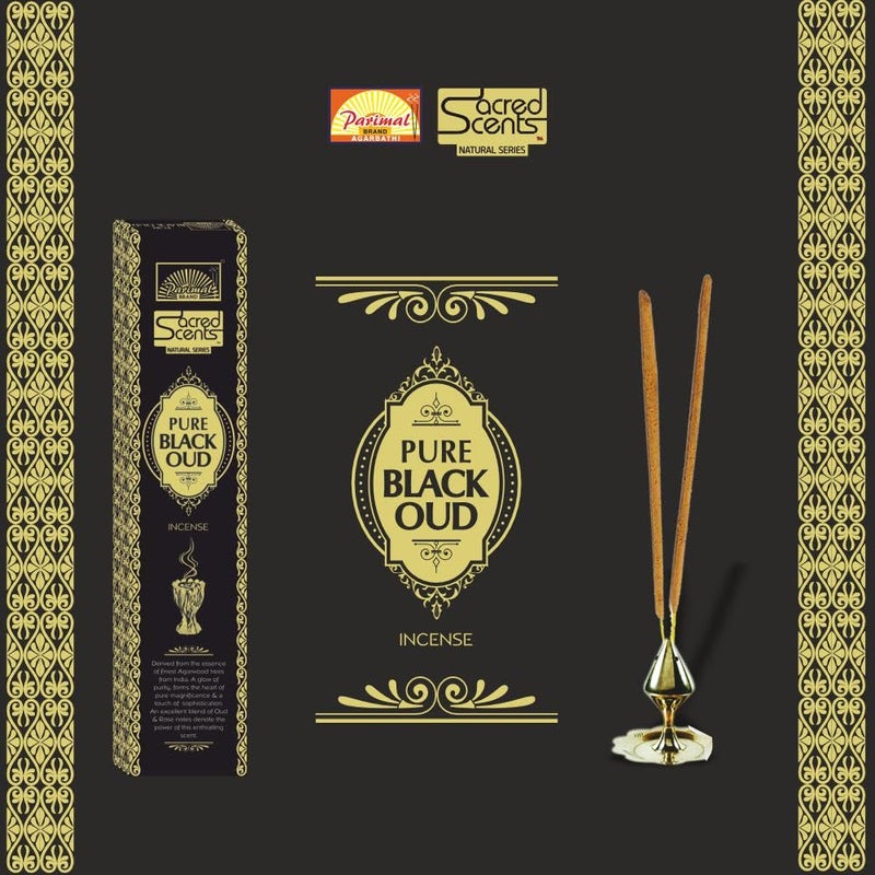 PARIMAL Sacred SCENTS Natural Pure Black Oud Incense Sticks | Pack of 6-20 Grams X 6 = 120 G| Natural |Traditional | Hand-Rolled AGARBATHI - Image 5