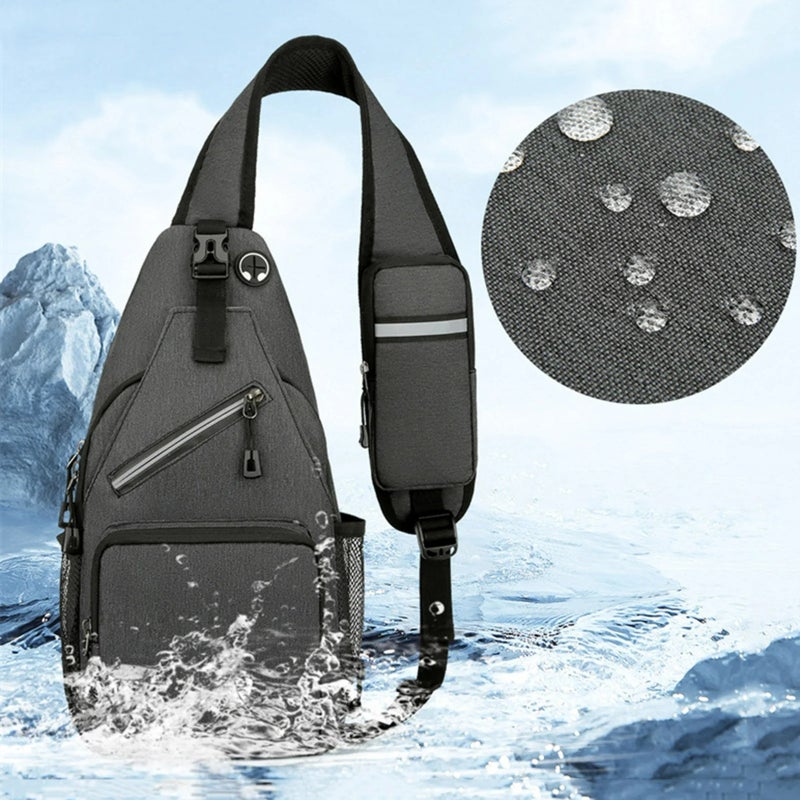 Waterproof Sling Bag Crossbody Chest Bag Samll Travel Hiking Sling Backpack Trendy Crossbody Purse Chest Bag - Image 5
