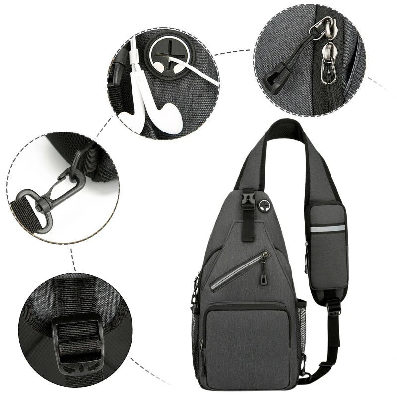 Waterproof Sling Bag Crossbody Chest Bag Samll Travel Hiking Sling Backpack Trendy Crossbody Purse Chest Bag - Image 3