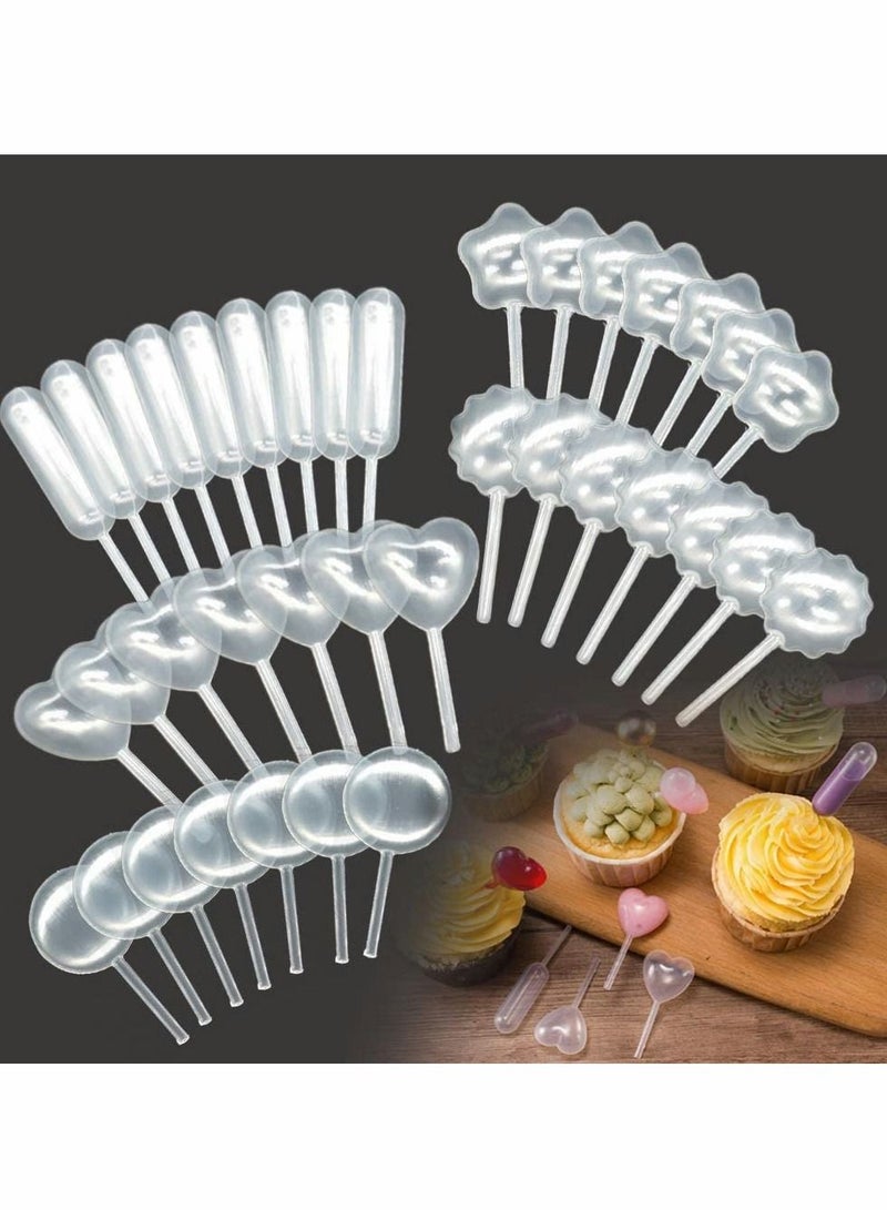 KASTWAVE Cupcakes Pipettes,250PCS 4 ml Plastic Strawberry Pipettes Mini Pipettes Squeeze Dropper Liquid Injector Pipettes for Strawberries, Cupcake, Chocolate, Birthday Party and Holiday Decoration - Image 1