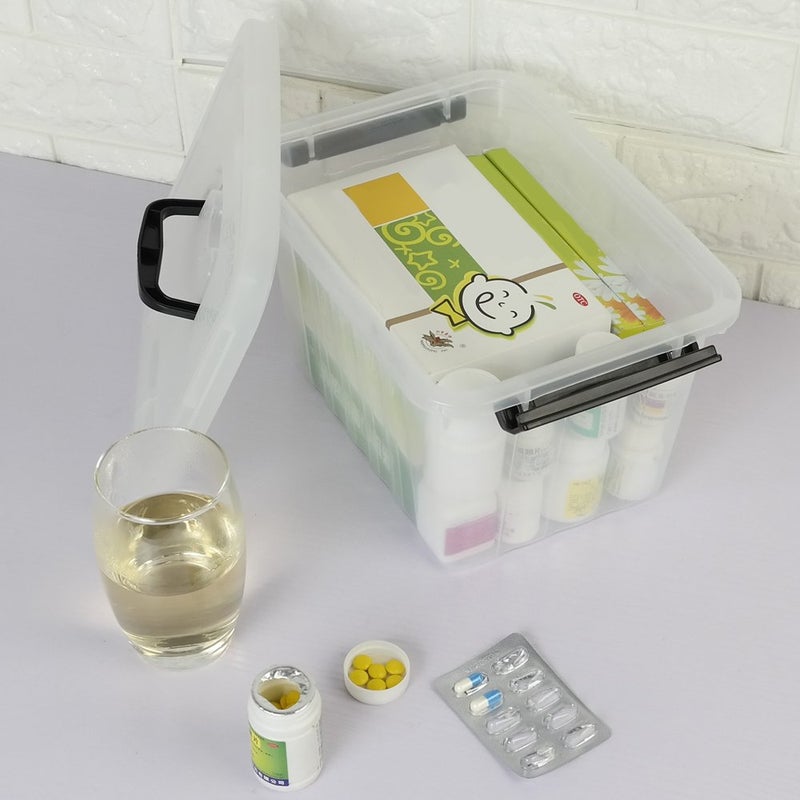 Ggbin صندوق تخزين شفاف سعة 6 كوارت مع مقبض أسود وأقفال - 4 عبوات - Image 3