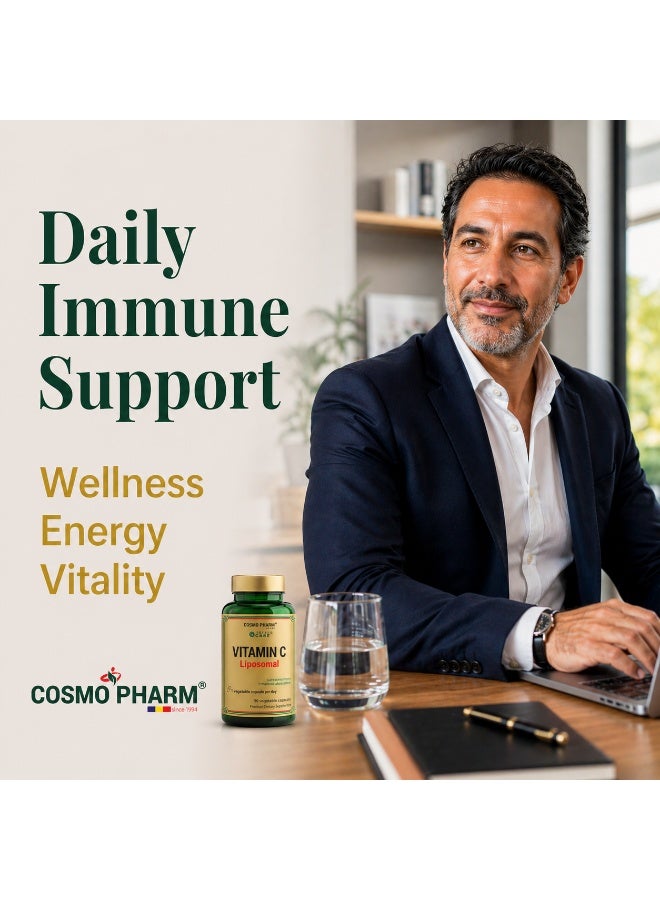 Cosmo Pharm Liposomal Vitamin C 500mg (equiv. 770mg) | Supports Immune Function & Collagen | 90 Vegetable Capsules - Image 4