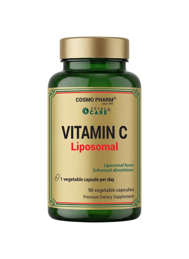 Cosmo Pharm Liposomal Vitamin C 500mg (equiv. 770mg) | Supports Immune Function & Collagen | 90 Vegetable Capsules - Image 1
