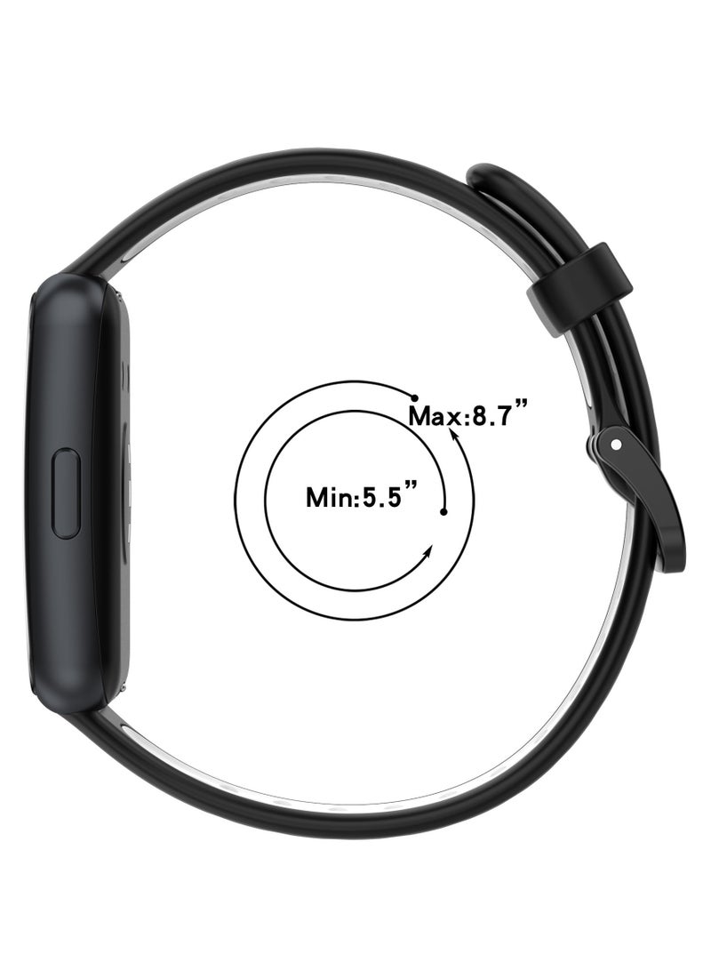 BGM Dual-Hole Silicone Replacement Band For Huawei Band 7/7 NFC Black&Yellow  - Image 3