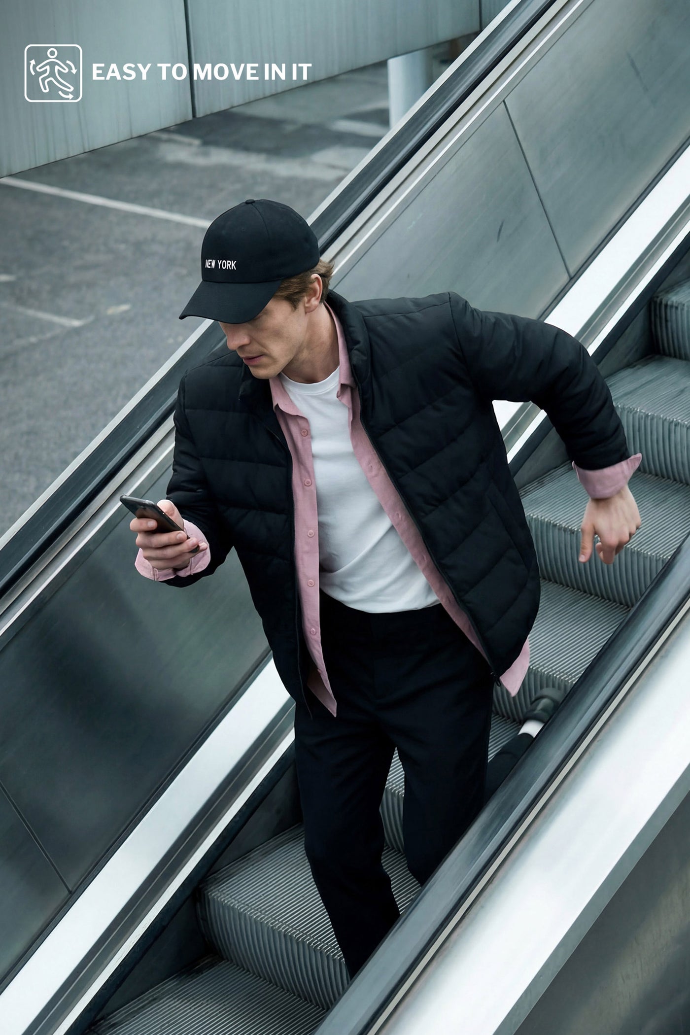 Black Man Slim Fit Lined Waterproof Jacket Casual